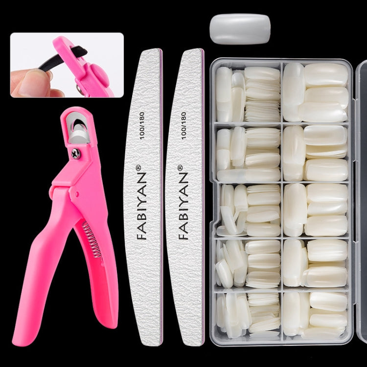 FABIYAN Nail Brush Nail Piece Set Nail Art Polishing Supplies Set, Natural Semi-sticked Small Set, Transparent Semi-sticked Small Set, Natural Full-sticked Small Set, Transparent Full-sticked Small Set, Natural Small Set, Transparent Small Set���������...