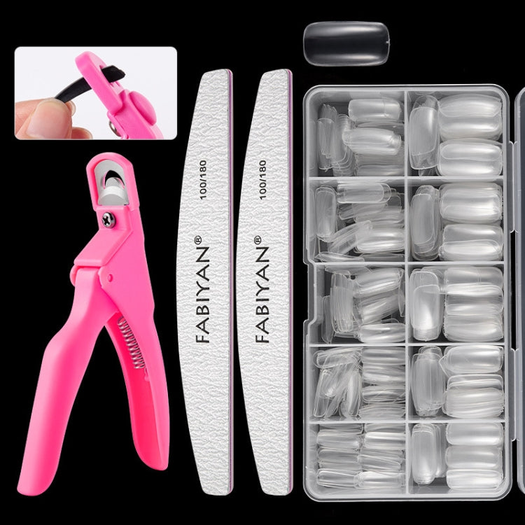 FABIYAN Nail Brush Nail Piece Set Nail Art Polishing Supplies Set, Natural Semi-sticked Small Set, Transparent Semi-sticked Small Set, Natural Full-sticked Small Set, Transparent Full-sticked Small Set, Natural Small Set, Transparent Small Set���������...