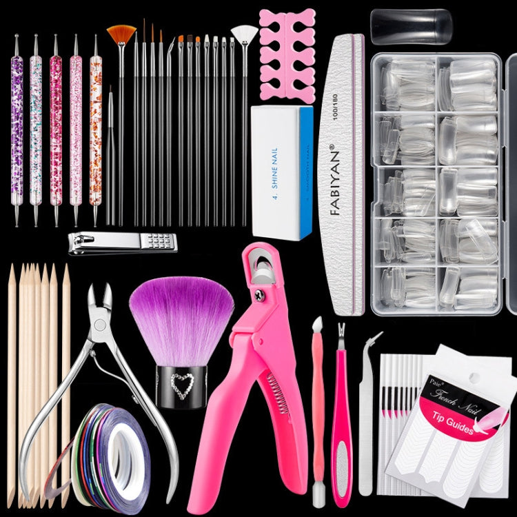 FABIYAN Nail Brush Nail Piece Set Nail Art Polishing Supplies Set, Natural Semi-sticked Small Set, Transparent Semi-sticked Small Set, Natural Full-sticked Small Set, Transparent Full-sticked Small Set, Natural Small Set, Transparent Small Set���������...