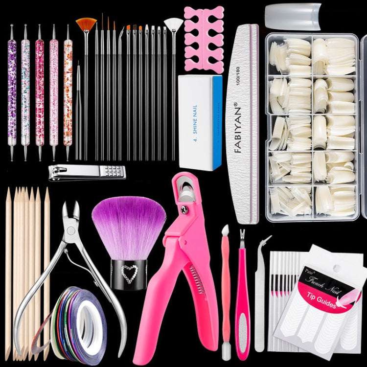 FABIYAN Nail Brush Nail Piece Set Nail Art Polishing Supplies Set, Natural Semi-sticked Small Set, Transparent Semi-sticked Small Set, Natural Full-sticked Small Set, Transparent Full-sticked Small Set, Natural Small Set, Transparent Small Set���������...