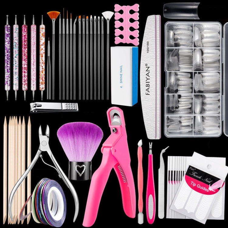 FABIYAN Nail Brush Nail Piece Set Nail Art Polishing Supplies Set, Natural Semi-sticked Small Set, Transparent Semi-sticked Small Set, Natural Full-sticked Small Set, Transparent Full-sticked Small Set, Natural Small Set, Transparent Small Set���������...