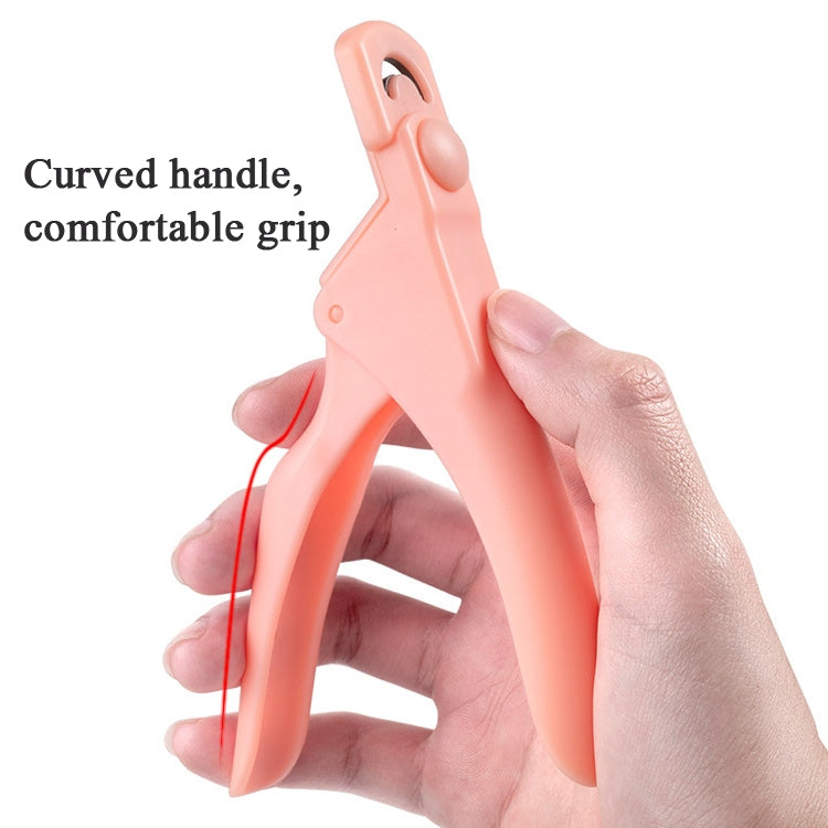 Nail Scissors U-Shaped Scissors DIY French Nail Fake Nail Scissors, Specification: Light Blue, Black, Rose Red, Blue With Hood, Black With Hood, Orange With Hood, Rose Red With Hood, Light Blue