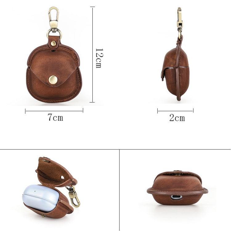 CONTACTS FAMILY CF1119 Pro For Galaxy Buds Pro Crazy Horse Texture Clamshell Earphone Protective Leather Case with Hook, For Galaxy Buds Pro