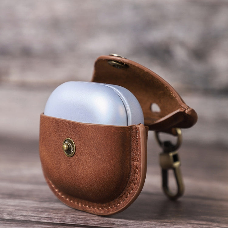 CONTACTS FAMILY CF1119 Pro For Galaxy Buds Pro Crazy Horse Texture Clamshell Earphone Protective Leather Case with Hook, For Galaxy Buds Pro