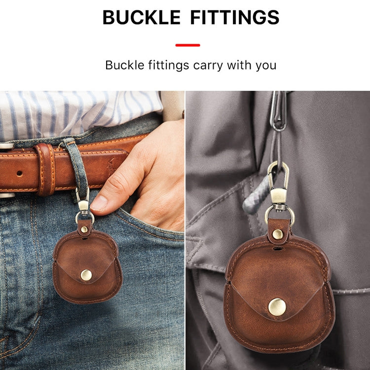 CONTACTS FAMILY CF1119 Pro For Galaxy Buds Pro Crazy Horse Texture Clamshell Earphone Protective Leather Case with Hook, For Galaxy Buds Pro
