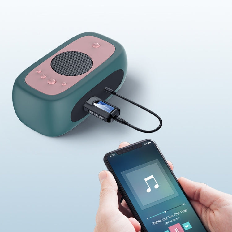T11 2 In 1 USB Bluetooth 5.0 Transmitter And Receiver Audio Adapter With LCD Screen（Black）