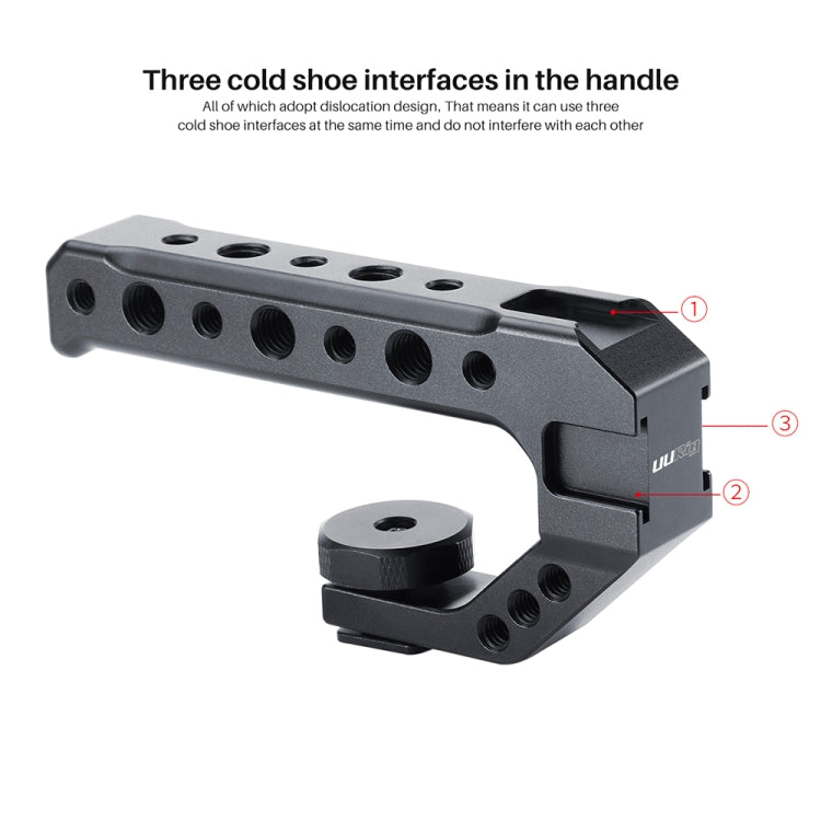 Ulanzi UURig R005 Camer Top Handle Grip with 3 Cold Shoe Adapter Mounts, UURig R005