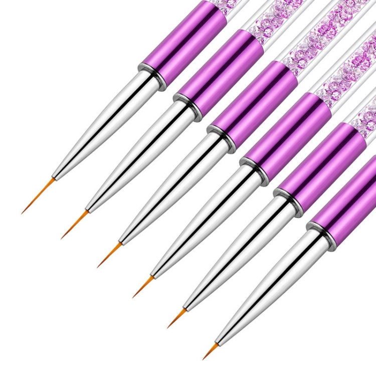 Nail Art Drawing Pen Purple Drill Rod Color Painting Flower Stripe Nail Brush With Pen Cover, Specification: 5mm, 20mm, 15mm, 11mm, 9mm, 7mm, 5mm