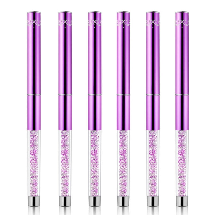 Nail Art Drawing Pen Purple Drill Rod Color Painting Flower Stripe Nail Brush With Pen Cover, Specification: 5mm, 20mm, 15mm, 11mm, 9mm, 7mm, 5mm