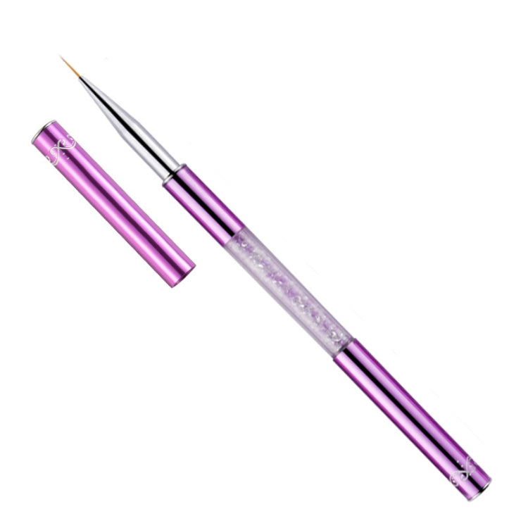 Nail Art Drawing Pen Purple Drill Rod Color Painting Flower Stripe Nail Brush With Pen Cover, Specification: 5mm, 20mm, 15mm, 11mm, 9mm, 7mm, 5mm