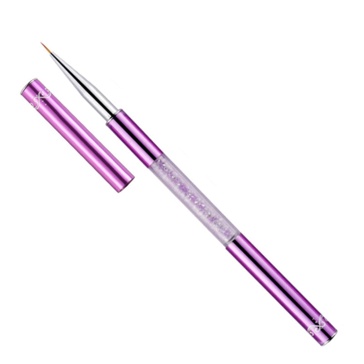 Nail Art Drawing Pen Purple Drill Rod Color Painting Flower Stripe Nail Brush With Pen Cover, Specification: 5mm, 20mm, 15mm, 11mm, 9mm, 7mm, 5mm