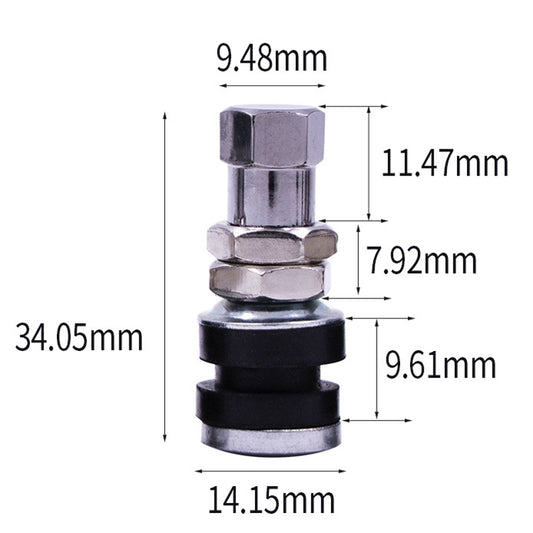 20 PCS Motorcycle Tubeless Tire Valve Stainless Steel Straight Mouth