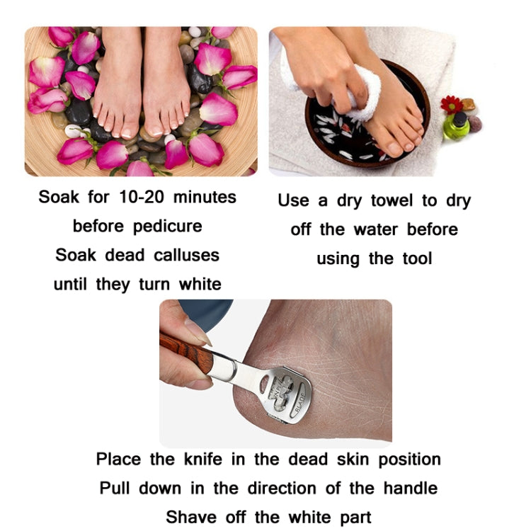 Pedicure Knife For Dead Skin Calluses Tool Set, Specification:, Colorful Wooden Iron Box, Stainless Steel Iron Box