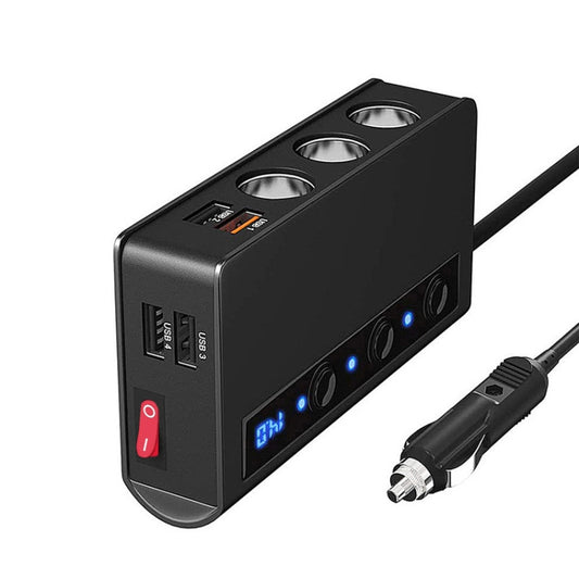 TR24 3 In 1 Car Cigarette Lighter Independent Switch Charger