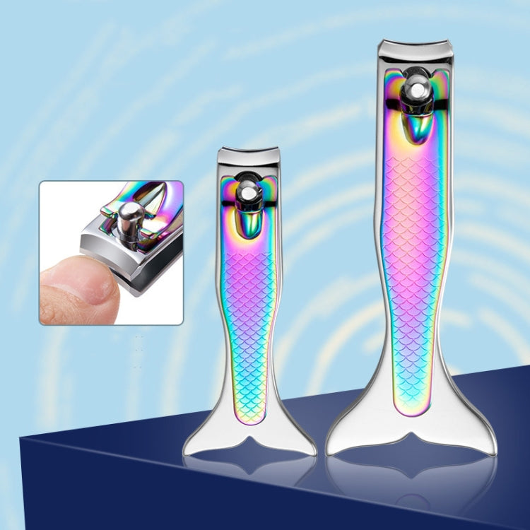 Small Color Titanium Nail Clipper Gradient Mermaid Handle Nail Clipper Nail Art Tool, 3 PCS Small, 3 PCS Large