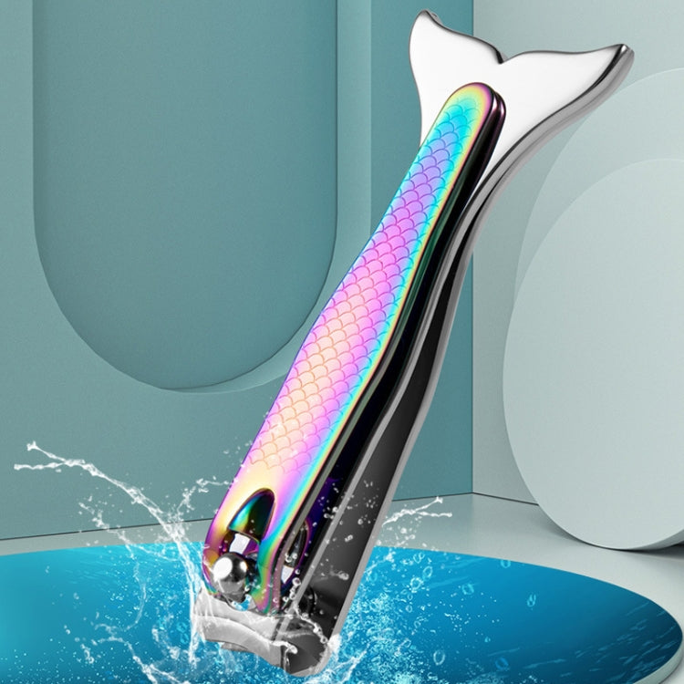 Small Color Titanium Nail Clipper Gradient Mermaid Handle Nail Clipper Nail Art Tool, 3 PCS Small, 3 PCS Large
