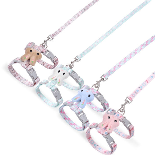 Rabbit Head Type Cat Traction Rope Anti-breakaway Adjustable Cat Leash