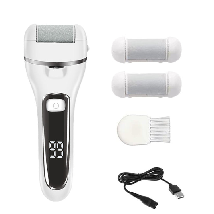 Electric Foot Grinder Digital Display Rechargeable Pedicure Peeling, White, Black, Royal Blue, 10-piece Set White, 10-piece Set Black, 10-piece Set Royal Blue