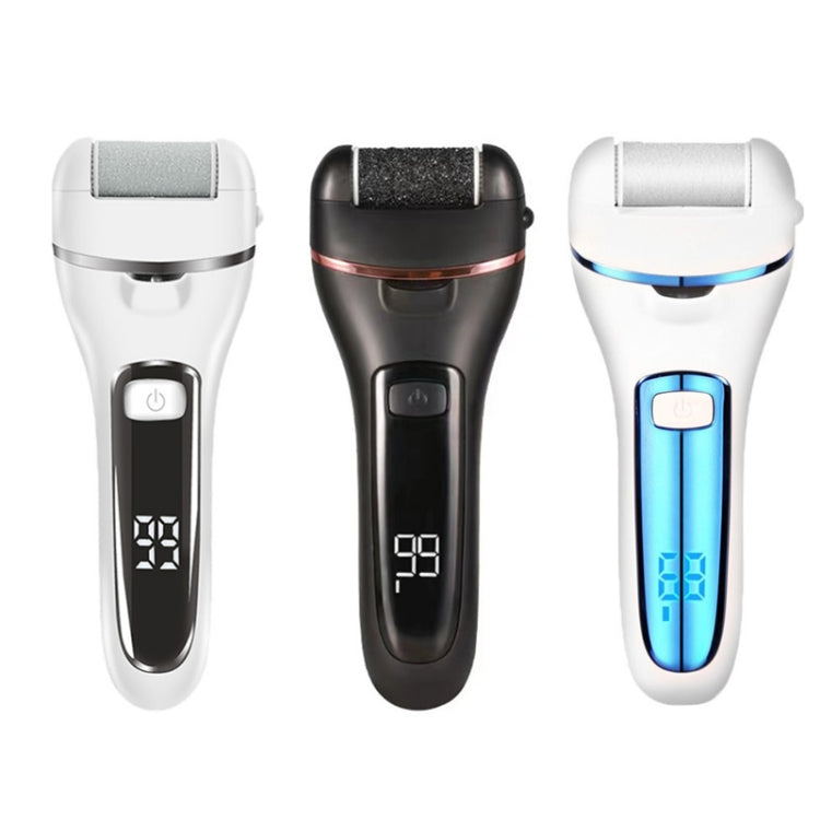 Electric Foot Grinder Digital Display Rechargeable Pedicure Peeling, White, Black, Royal Blue, 10-piece Set White, 10-piece Set Black, 10-piece Set Royal Blue