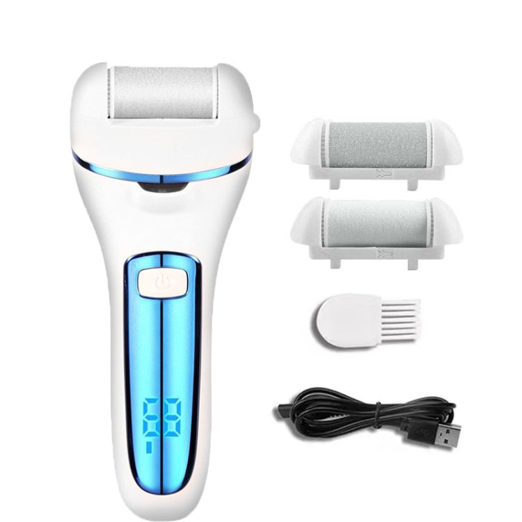 Electric Foot Grinder Digital Display Rechargeable Pedicure Peeling, White, Black, Royal Blue, 10-piece Set White, 10-piece Set Black, 10-piece Set Royal Blue