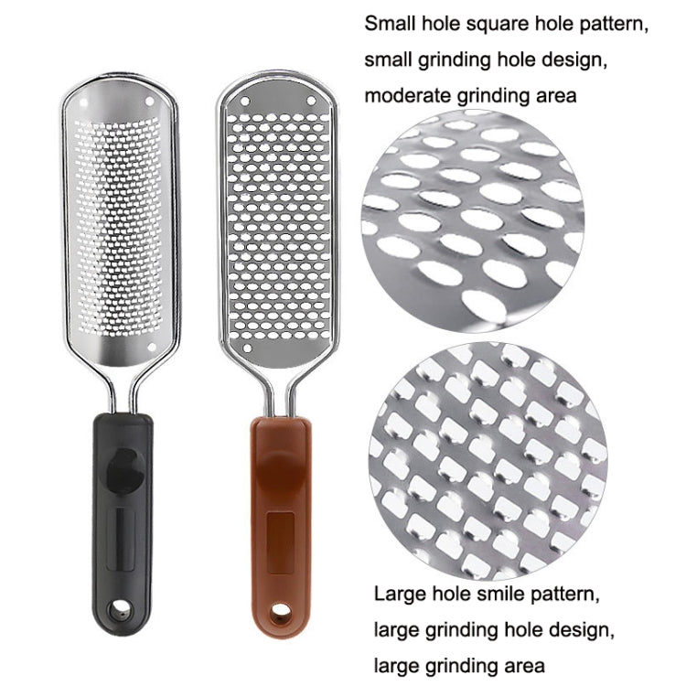 Stainless Steel Exfoliating Pedicure Grinding And Rubbing Machine, Style:, Big Hole Smiles (Black), Small Hole Square Hole (Black), Big Hole Smiles (Brown), Small Hole Square Hole (Brown)