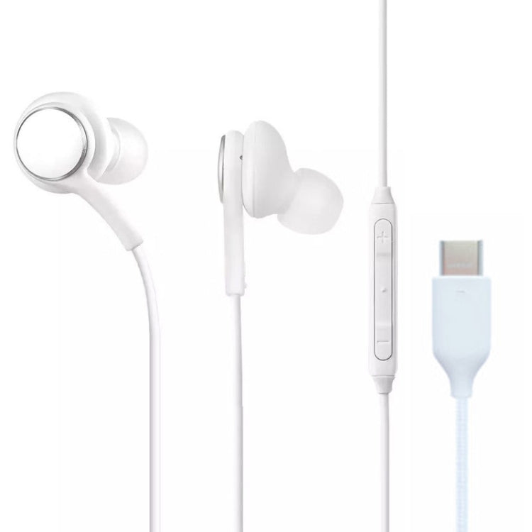 115 Type-C Digital Chip Wire-controlled Headphones, For Samsung  Note 10 (White)