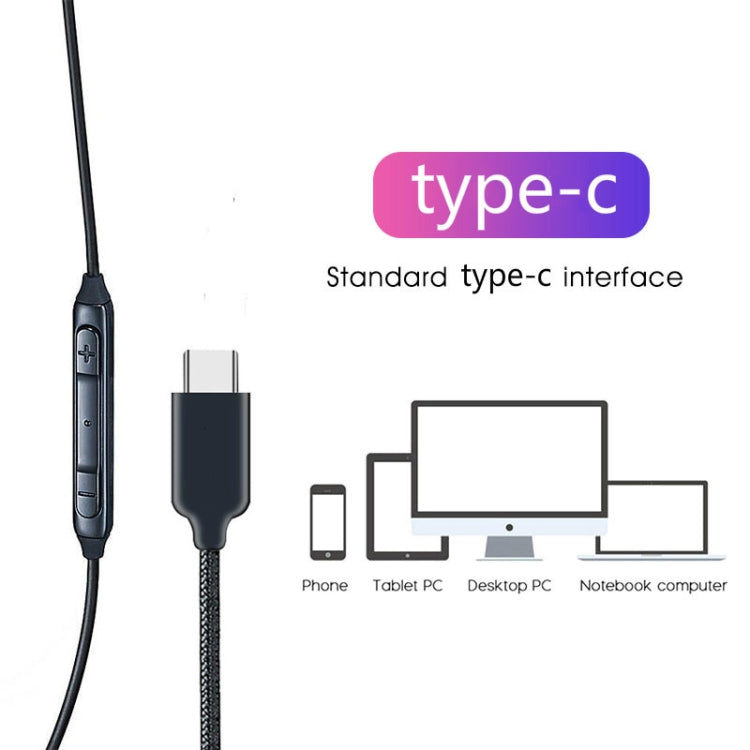 115 Type-C Digital Chip Wire-controlled Headphones, For Samsung  Note 10 (White)
