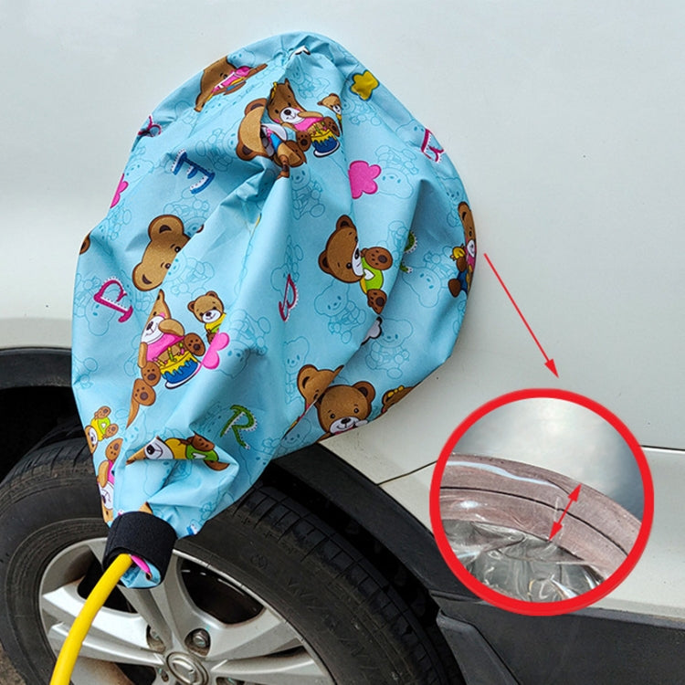 New Energy Vehicle Charging Port Waterproof Protective Cover, Color:, Transparent, Black, Gray White, Silver, Bear Khaki, Bear Pink, Bear Blue