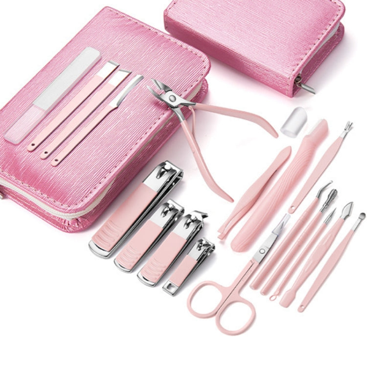 Stainless Steel Nail Clipper Set Beauty Eyebrow Trimmer, Color:, 26 PCS/Set Silver, 6 PCS/Set (Pink)