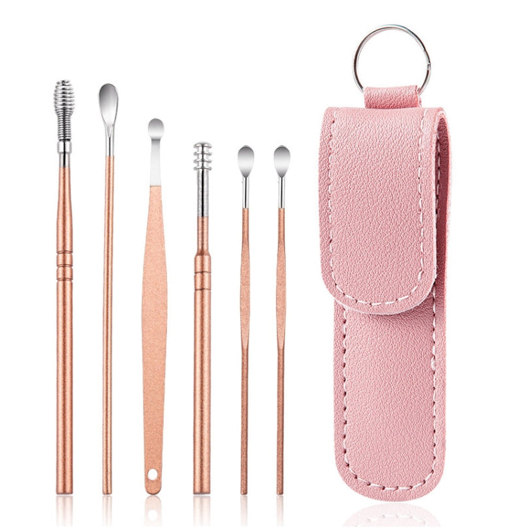 Stainless Steel Nail Clipper Set Beauty Eyebrow Trimmer, Color:, 26 PCS/Set Silver, 6 PCS/Set (Pink)