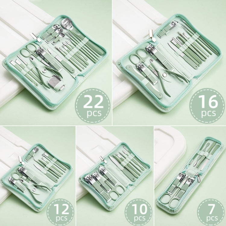 Stainless Steel Nail Clipper Nail Art Tool Set, Color:, 22 PCS/Set (Green), 16 PCS/Set (Green), 12 PCS/Set (Green), 10 PCS/Set (Green), 7 PCS/Set (Green), 26 PCS/Set (Blue), 18 PCS/Set (Blue), 9 PCS/Set (Blue)