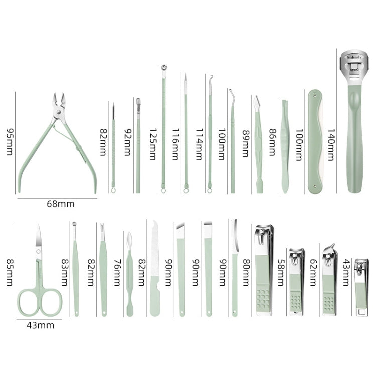 Stainless Steel Nail Clipper Nail Art Tool Set, Color:, 22 PCS/Set (Green), 16 PCS/Set (Green), 12 PCS/Set (Green), 10 PCS/Set (Green), 7 PCS/Set (Green), 26 PCS/Set (Blue), 18 PCS/Set (Blue), 9 PCS/Set (Blue)