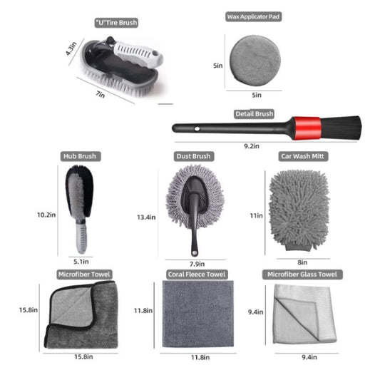 Car Waterproof Gloves Tire Gap Cleaning Brush Car Wash Set