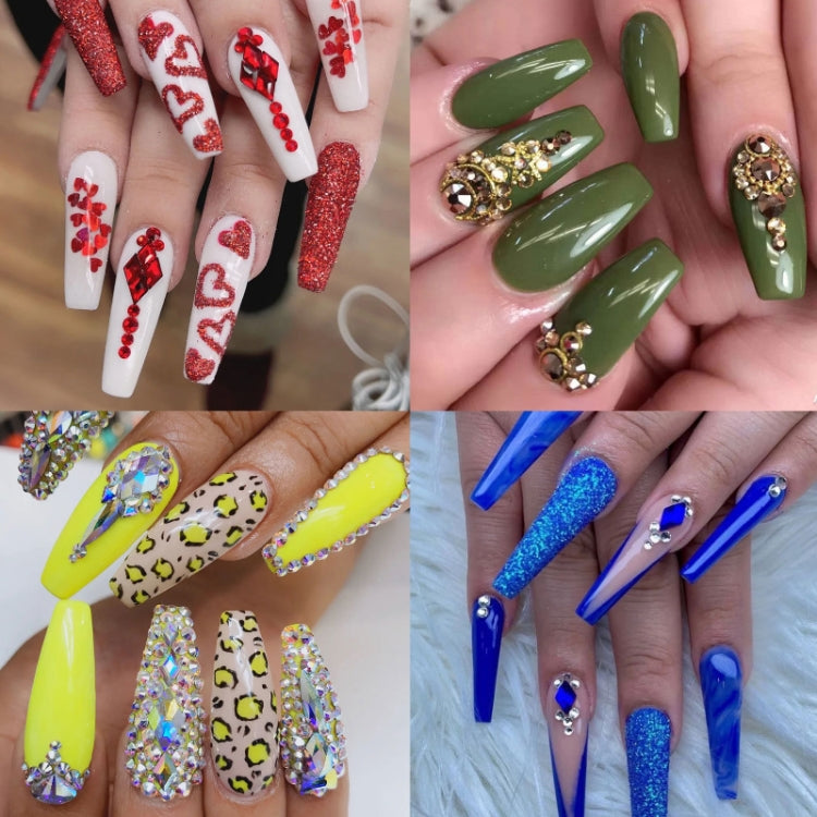 12 Grid Flat Bottom Shaped Nail Rhinestones Nail Decoration, 01, 02, 03, 04, 05, 06, 07, 08, 10, 11, 12, 13, 14, 15, 16, 18, 19, 20, 21, 22, 23, 24, 25, 26, 28