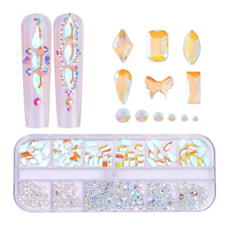 12 Grid Flat Bottom Shaped Nail Rhinestones Nail Decoration, 01, 02, 03, 04, 05, 06, 07, 08, 10, 11, 12, 13, 14, 15, 16, 18, 19, 20, 21, 22, 23, 24, 25, 26, 28