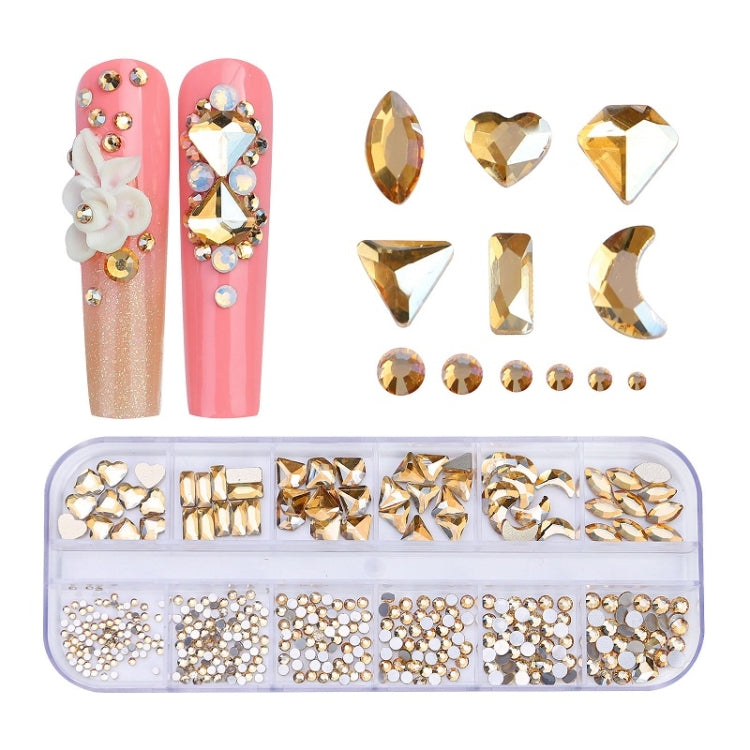 12 Grid Flat Bottom Shaped Nail Rhinestones Nail Decoration, 01, 02, 03, 04, 05, 06, 07, 08, 10, 11, 12, 13, 14, 15, 16, 18, 19, 20, 21, 22, 23, 24, 25, 26, 28