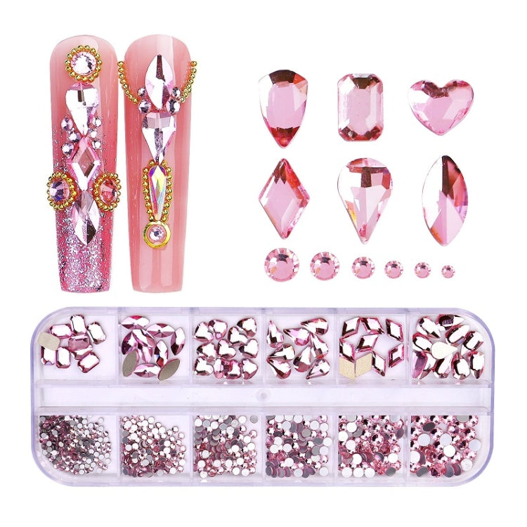 12 Grid Flat Bottom Shaped Nail Rhinestones Nail Decoration, 01, 02, 03, 04, 05, 06, 07, 08, 10, 11, 12, 13, 14, 15, 16, 18, 19, 20, 21, 22, 23, 24, 25, 26, 28