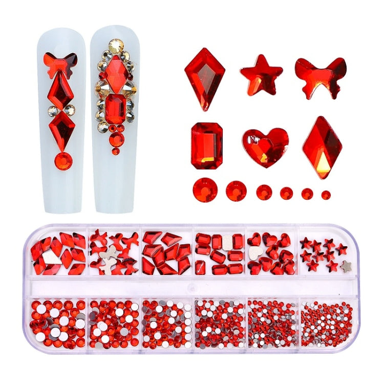 12 Grid Flat Bottom Shaped Nail Rhinestones Nail Decoration, 01, 02, 03, 04, 05, 06, 07, 08, 10, 11, 12, 13, 14, 15, 16, 18, 19, 20, 21, 22, 23, 24, 25, 26, 28