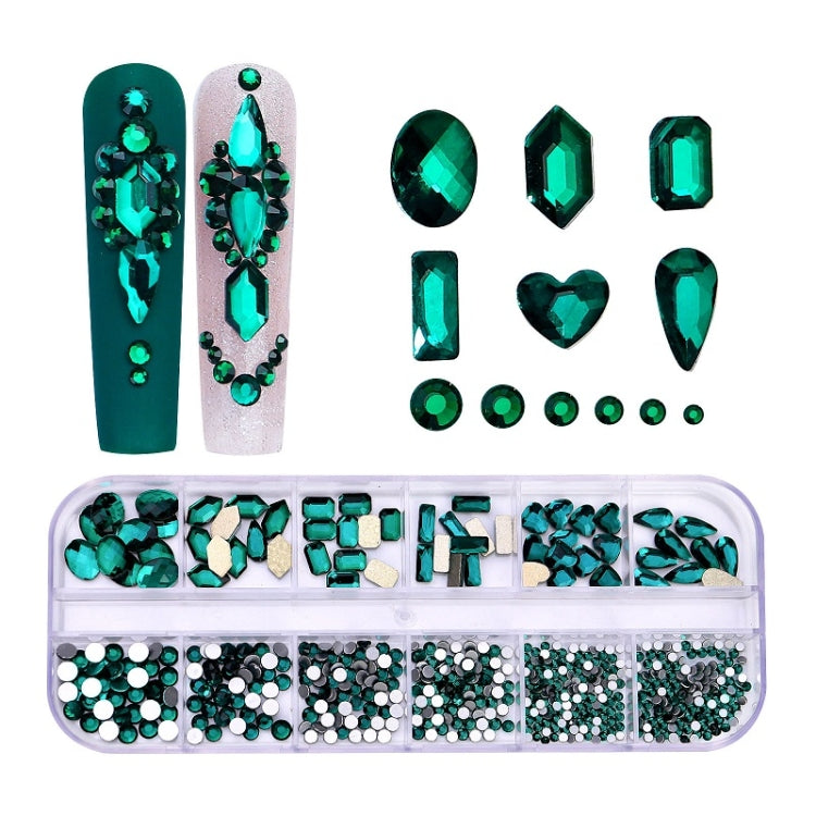 12 Grid Flat Bottom Shaped Nail Rhinestones Nail Decoration, 01, 02, 03, 04, 05, 06, 07, 08, 10, 11, 12, 13, 14, 15, 16, 18, 19, 20, 21, 22, 23, 24, 25, 26, 28