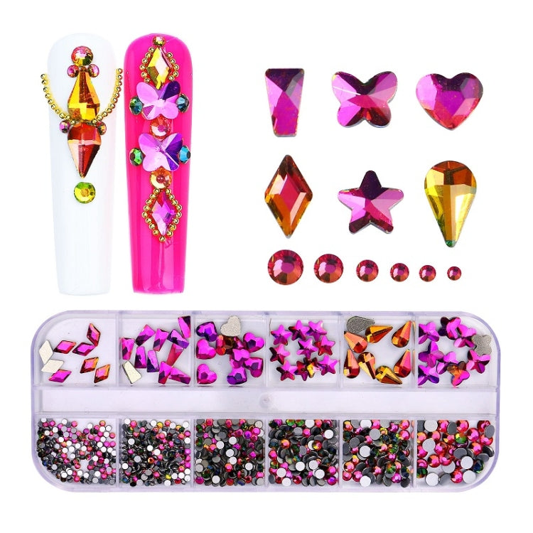 12 Grid Flat Bottom Shaped Nail Rhinestones Nail Decoration, 01, 02, 03, 04, 05, 06, 07, 08, 10, 11, 12, 13, 14, 15, 16, 18, 19, 20, 21, 22, 23, 24, 25, 26, 28