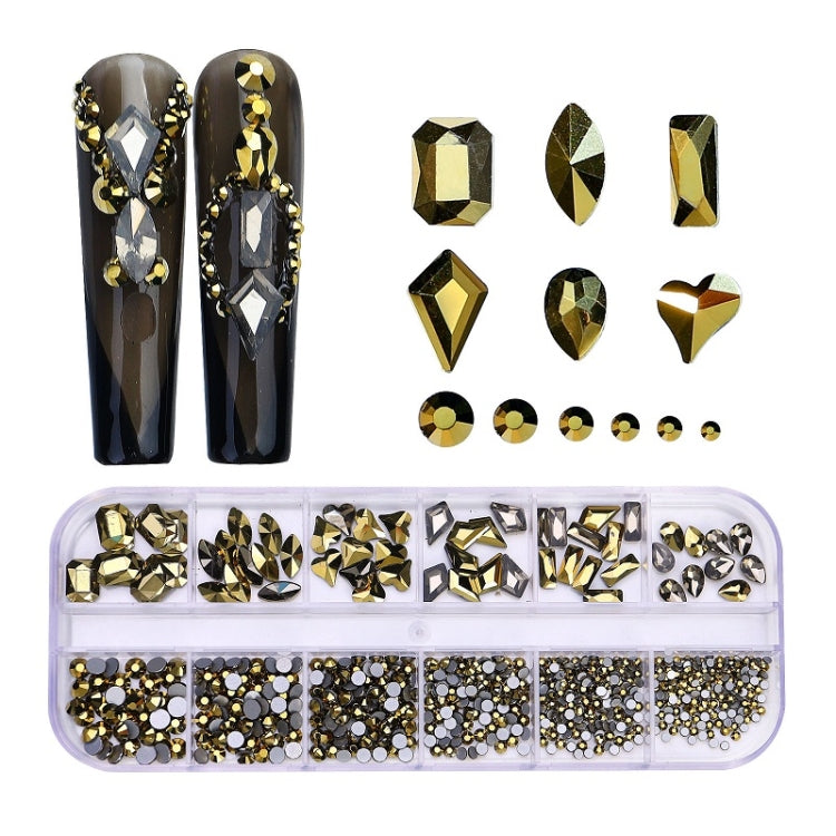 12 Grid Flat Bottom Shaped Nail Rhinestones Nail Decoration, 01, 02, 03, 04, 05, 06, 07, 08, 10, 11, 12, 13, 14, 15, 16, 18, 19, 20, 21, 22, 23, 24, 25, 26, 28