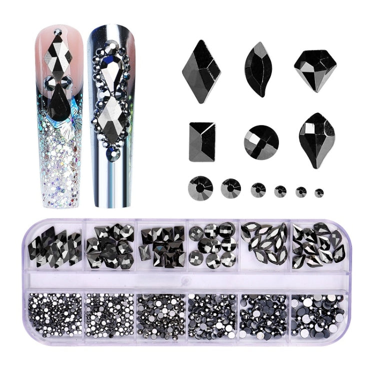 12 Grid Flat Bottom Shaped Nail Rhinestones Nail Decoration, 01, 02, 03, 04, 05, 06, 07, 08, 10, 11, 12, 13, 14, 15, 16, 18, 19, 20, 21, 22, 23, 24, 25, 26, 28