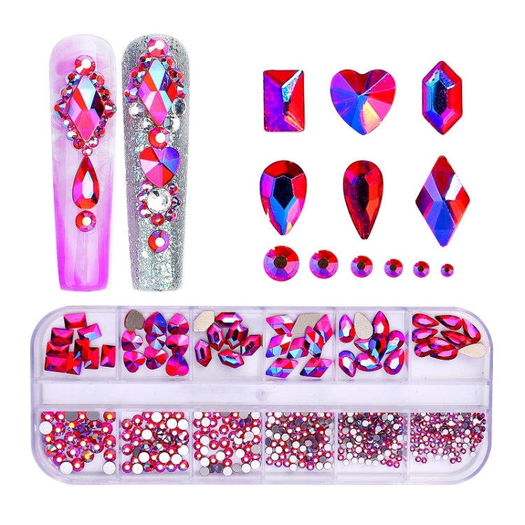 12 Grid Flat Bottom Shaped Nail Rhinestones Nail Decoration, 01, 02, 03, 04, 05, 06, 07, 08, 10, 11, 12, 13, 14, 15, 16, 18, 19, 20, 21, 22, 23, 24, 25, 26, 28
