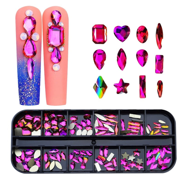 12 Grid Flat Bottom Shaped Nail Rhinestones Nail Decoration, 01, 02, 03, 04, 05, 06, 07, 08, 10, 11, 12, 13, 14, 15, 16, 18, 19, 20, 21, 22, 23, 24, 25, 26, 28