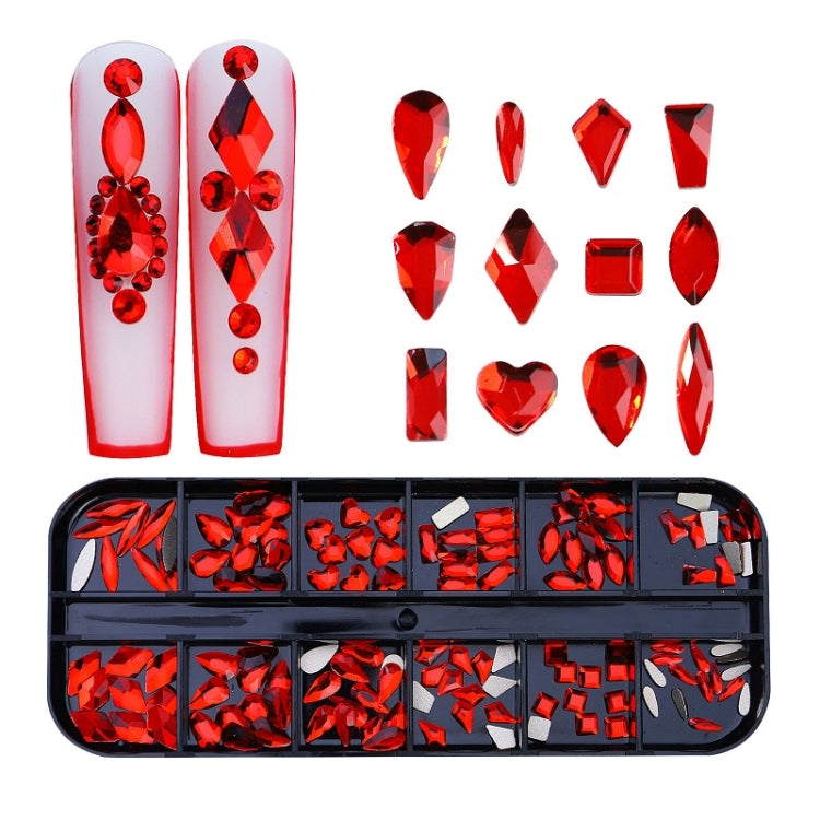 12 Grid Flat Bottom Shaped Nail Rhinestones Nail Decoration, 01, 02, 03, 04, 05, 06, 07, 08, 10, 11, 12, 13, 14, 15, 16, 18, 19, 20, 21, 22, 23, 24, 25, 26, 28