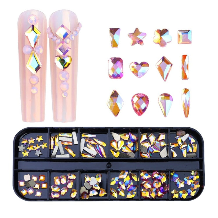 12 Grid Flat Bottom Shaped Nail Rhinestones Nail Decoration, 01, 02, 03, 04, 05, 06, 07, 08, 10, 11, 12, 13, 14, 15, 16, 18, 19, 20, 21, 22, 23, 24, 25, 26, 28