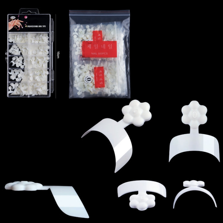 Plum Blossom Crescent Art Nail Extension Nail Plate, 500 PCS/Bag, 100 PCS/Box