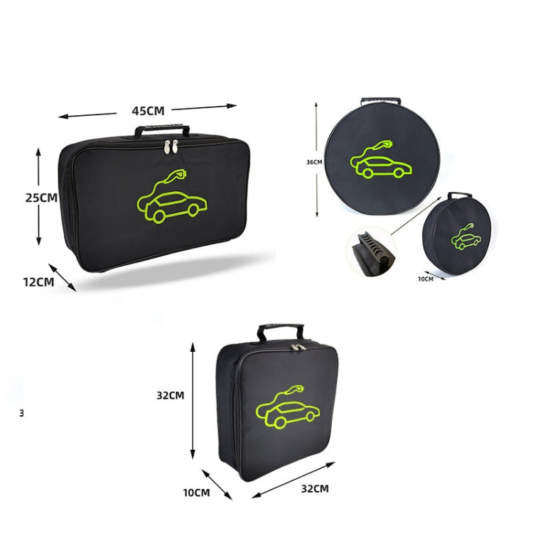Car Charging Cable Storage Bag Carry Bag For Electric Vehicle Charger Plugs,Spec:, Round Without Logo, Round  With Logo, Square Without Logo, Square With Logo, Large With Logo, Large Without Logo