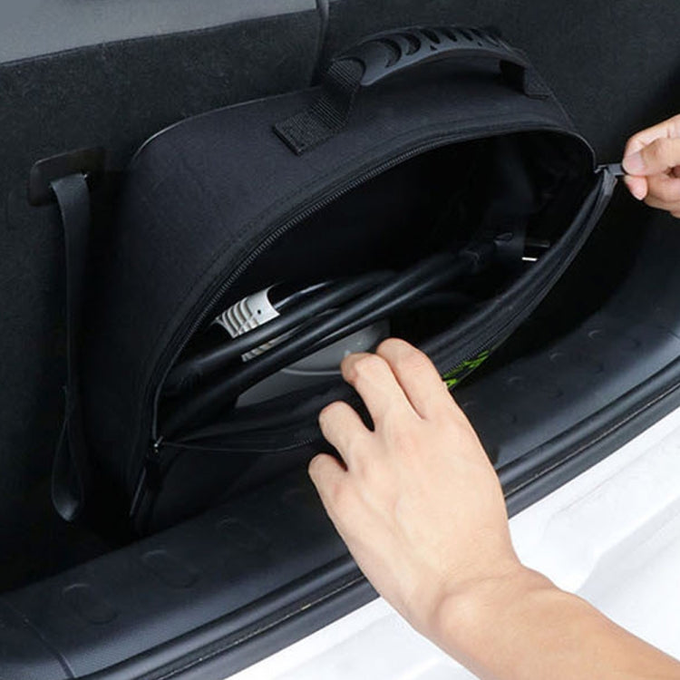 Car Charging Cable Storage Bag Carry Bag For Electric Vehicle Charger Plugs,Spec:, Round Without Logo, Round  With Logo, Square Without Logo, Square With Logo, Large With Logo, Large Without Logo