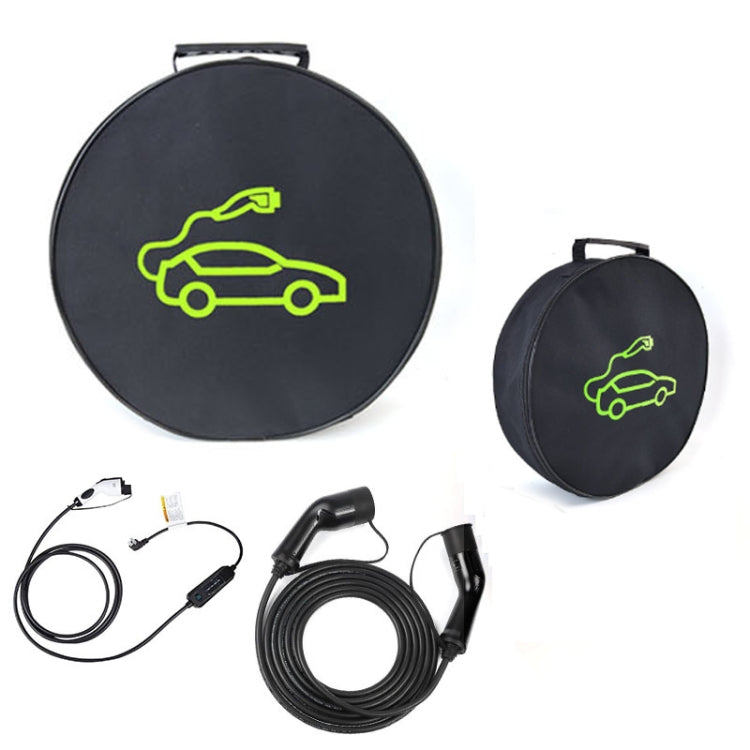 Car Charging Cable Storage Bag Carry Bag For Electric Vehicle Charger Plugs,Spec:, Round Without Logo, Round  With Logo, Square Without Logo, Square With Logo, Large With Logo, Large Without Logo